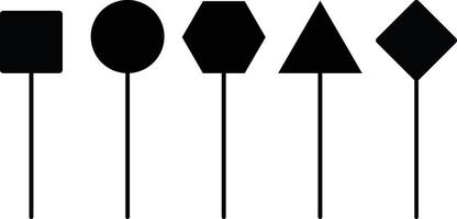Set of Blank traffic board icon. Road sign icon. traffic road empty sign. Traffic signpost signs vector