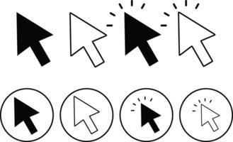 Click icon set. Arrow cursor. computer mouse click symbol vector