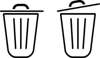 delete icon set. trash dusbin sign. Bin icon symbol. delete sign and symbol. vector