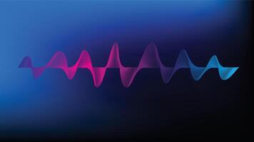 Abstract sound wave equalizer stripe lines blue Purple light isolated on black background vector