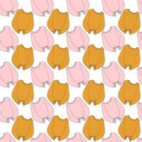 Stretched sweaters Seamless Pattern in trendy soft pink and orange. Cozy Clothes Background Texture. Isolated illustration Wrapping, wallpaper or web, poster, banner, leaflets, price tag, label vector