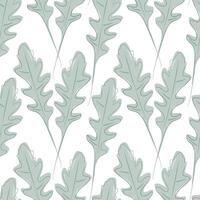 Outline Arugula leaves with fill not along contour Seamless pattern Healthy eating backdrop concept. Isolated illustration Wrapping, wallpaper or web, posters, banners, cards, price tag, label vector