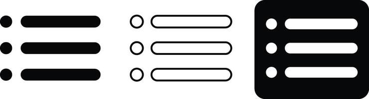menu option icon set. web menu sing. Editable row. vector