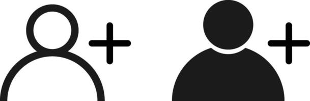 Add new user icon set. plus sign.profile symbol. vector