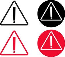 Exclamation danger icon set .attention sign. attention sign. Warning attention symbol. vector
