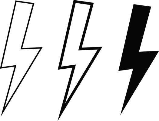 Lightning icon set. Electric bolt flash sing. flash sign. Flash electric symbols. Power energy icon .