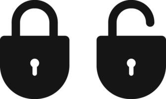 lock unlock icon. Flat security symbol. Flat design. Open and closed lock symbol. Lock icon collection. vector