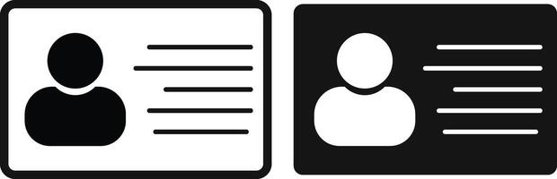 ID Card icon set. License icon set. Driver's license identification icon. Identification card. ID Badge Symbol. vector