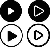 Play button icon set. player icon symbol. trendy circle play button sign vector