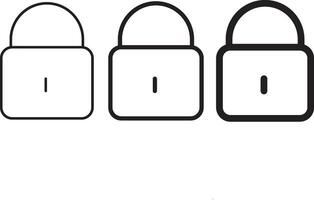 lock icon set. Flat security symbol. Flat design. Open and closed lock symbol. Lock icon collection. vector