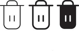 Delete icon set. trash sign. Basket or remove sign and symbol vector