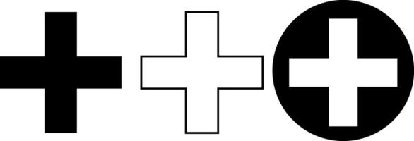 Set of plus icons. create icons. add icon symbol. More sign. vector