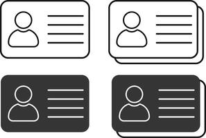 Set of License icon set. Identification card. Driver's license identification icon. ID Card icon collection. vector