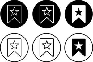 Bookmark star icon set. add online webpage to bookmark. save favorite in browser symbol set. vector