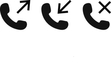 Incoming, outgoing, and missed icon set. Call phone icon. Set of signs for support. phone call receive icon sign vector