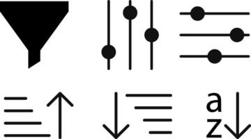 Set of Filter icon, funnel icon, filtering icon.filter symbol simple design. Filters icon button. Security level. filter curator sign. vector