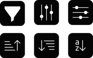 Content curation line icon set. Data funnel sign. Sand time media vector