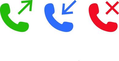 Incoming, outgoing, and missed icon set. Call phone icon. Set of signs for support. phone call receive icon sign vector