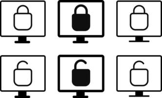 computer and technology protection icon , computer security sign. data network security protection symbol. Internet security vector