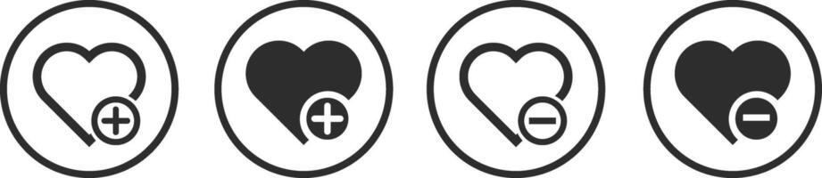 Favorite product wish list concept. Heart shape with plus sign. Add to favorite concept. Love with plus symbol. vector