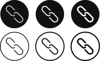 Link icon set. Simple chain link symbol. Web Hyperlink External link sign vector
