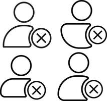 Set of Profile with crossmark icon. Profile avatar with crossmark symbol. user with cross. vector