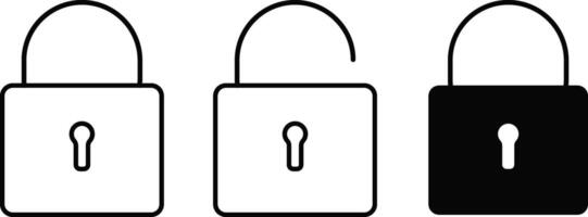 Set of lock icon. Locked icon. Security sign symbol. vector