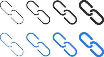 Chain link icon set. Hyperlink sign. External link symbol. vector