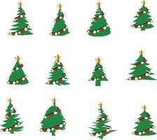 christmas tree set vector