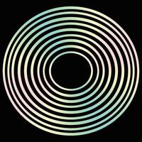 A circular design with a rainbow colored background vector