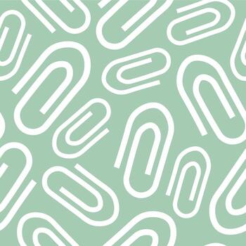 seamless pattern of simple icons of stationery scrapers on green background drawn in line art style vector