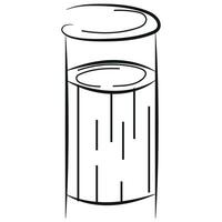 simple icon of a street, small garbage can in the style of line art, to fight against environmental pollution day vector