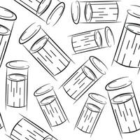 seamless pattern with small round street dustbin in line art style, to fight against environmental pollution day vector
