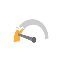 illustration of a cracked speedometer, symbolizing an error or a decrease in speed. Perfect for concepts related to performance issues, system errors, or slowdown warnings vector