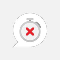 illustration of a stopwatch with a red cross, time has expired, running out or the deadline has passed. Ideal for use in applications related to time management, scheduling, deadlines, and reminders vector