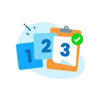 illustration of multiple sheets with clipboard, representing easy document or file requirements. for paperwork, administrative processes, checklists, document management, and easy filing vector