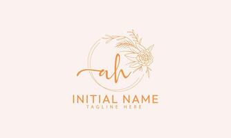 AH H A initial signature logo template vector