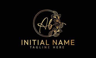 AB B A initial signature logo template vector