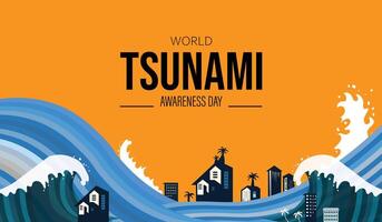 World Tsunami Day is raise awareness every year on November 5 design templet vector