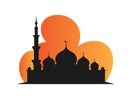 Silhouette of the mosque vector