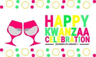 Happy kwanzaa greeting text isolated on white background. vector