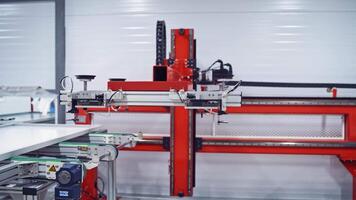 Automated machine working inside a new factory. Modern technologies and innovative plant. video