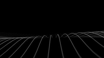 Abstract technology wave structure with lines on black background. Seamless loop. video