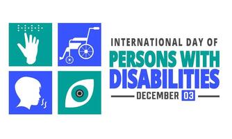 December is International Day of Persons with Disabilities background template. Holiday concept. background, banner, placard, card, and poster design vector