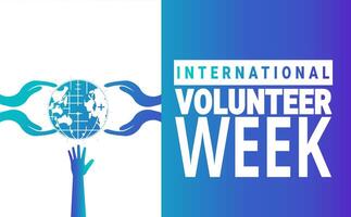 December is Inernational Volunteer Week background template. Holiday concept. use to background, banner, placard, card, and poster design template with text inscription and standard color. vector