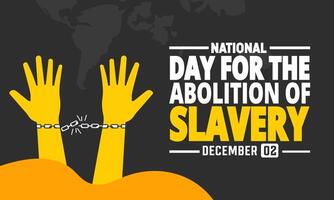 International Day for the Abolition of Slavery, Hand with Chain and background vector