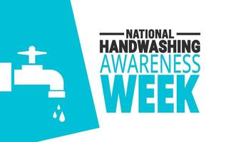 illustration on the theme of national handwashing awareness week observed each year during December. observed each yearduring vector