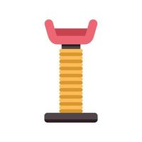Tall cat scratching post with platform for sleeping and playing vector