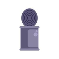 Aluminum food can being opened revealing concentric circles on top view vector