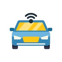 Modern driverless car using wireless network icon vector